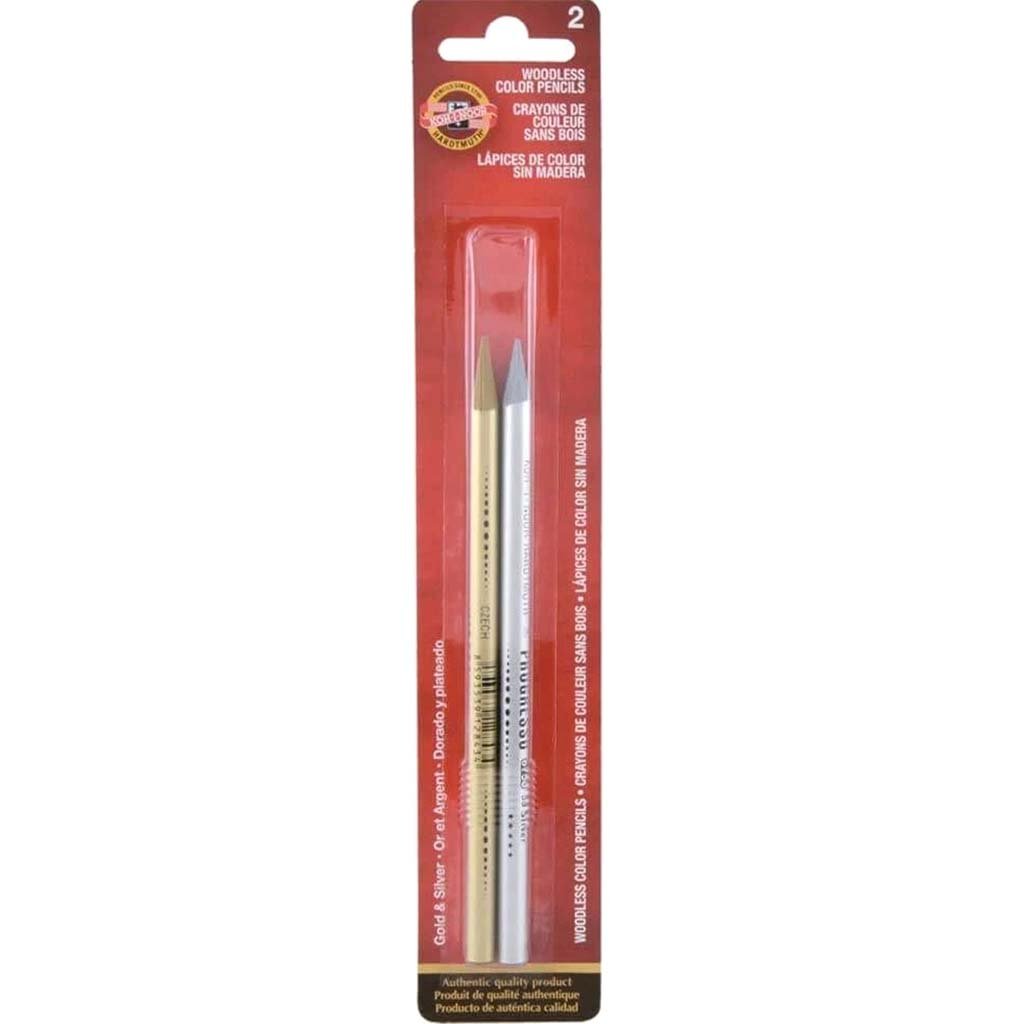 Colored Pencil Woodless Set Gold &amp; Silver