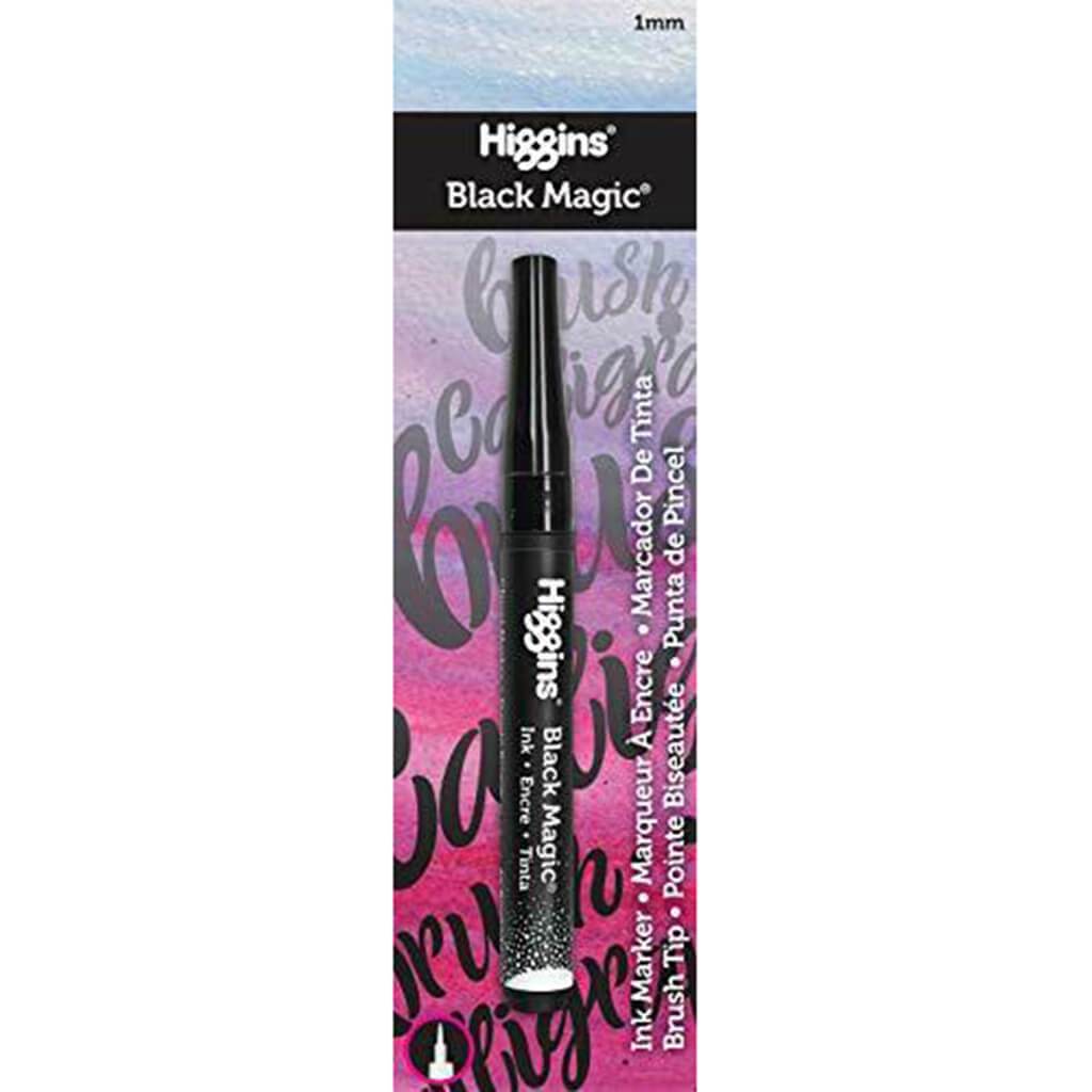 Higgins Ink Black Magic Marker Brush Tip 1mm