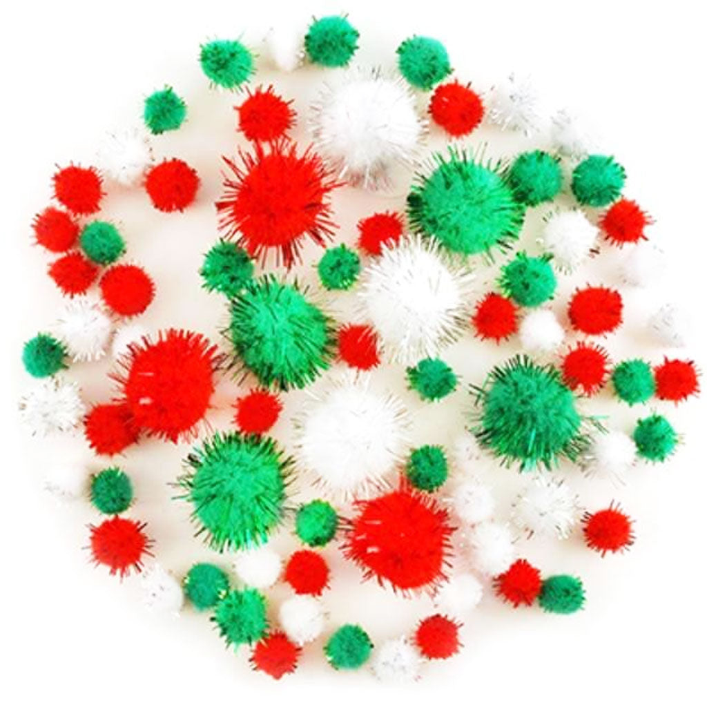 Tinsel Poms 75pcs