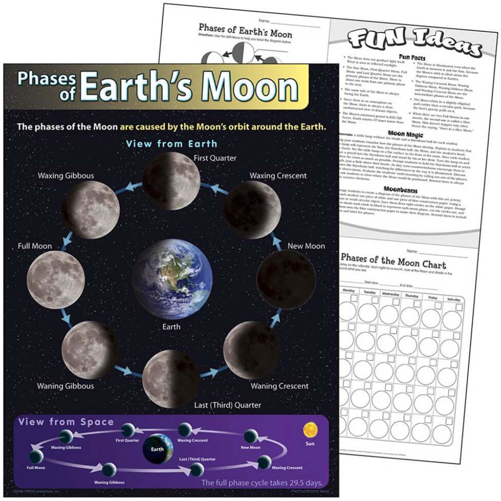 Phases Of Earth&#39;S Moon Learning Chart 