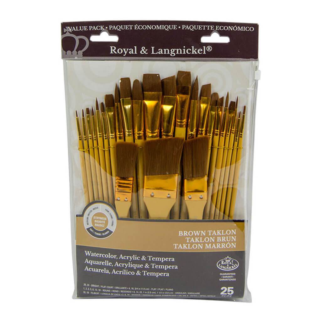 Brown Taklon Variety Set of 25