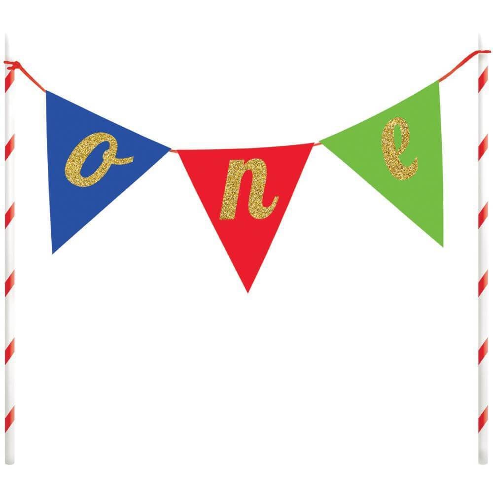 Cake Topper Banner One Multi-Color 