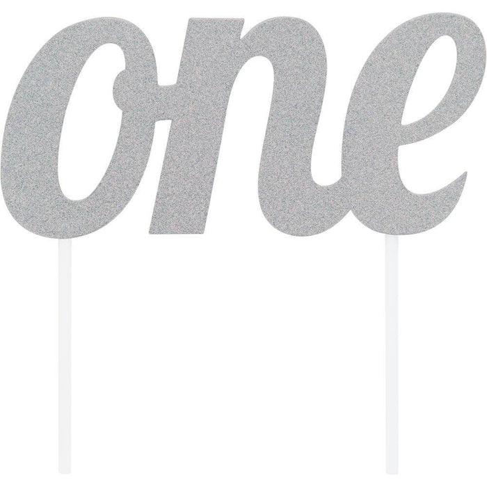 Cake Toppersilver One Glitter 