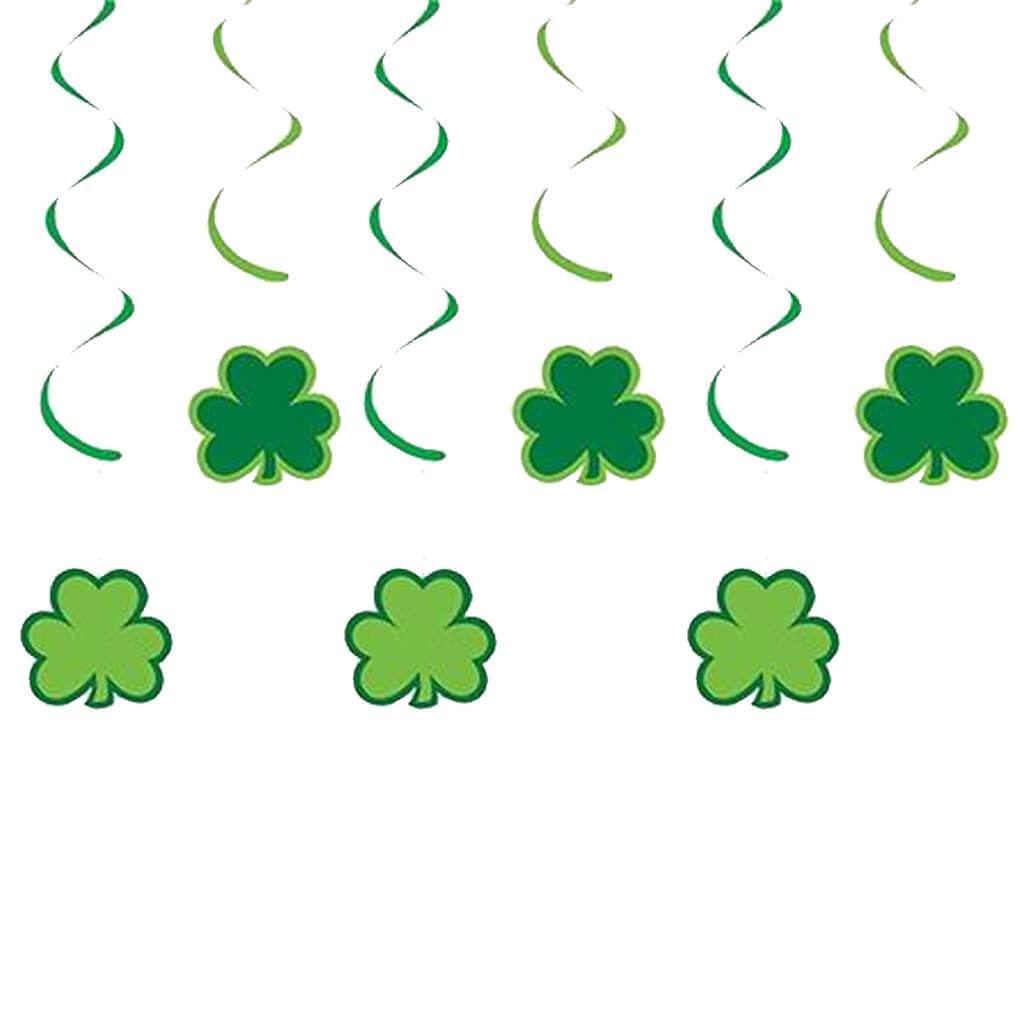 Dizzy Danglers Hanging Party Decor Paper Shamrocks 