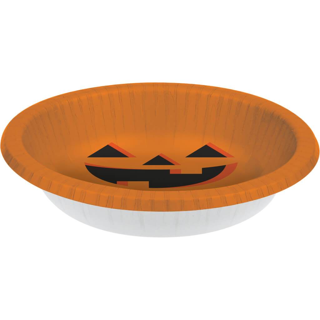 Halloween Pumpkin Paper Bowls 20oz, 8ct