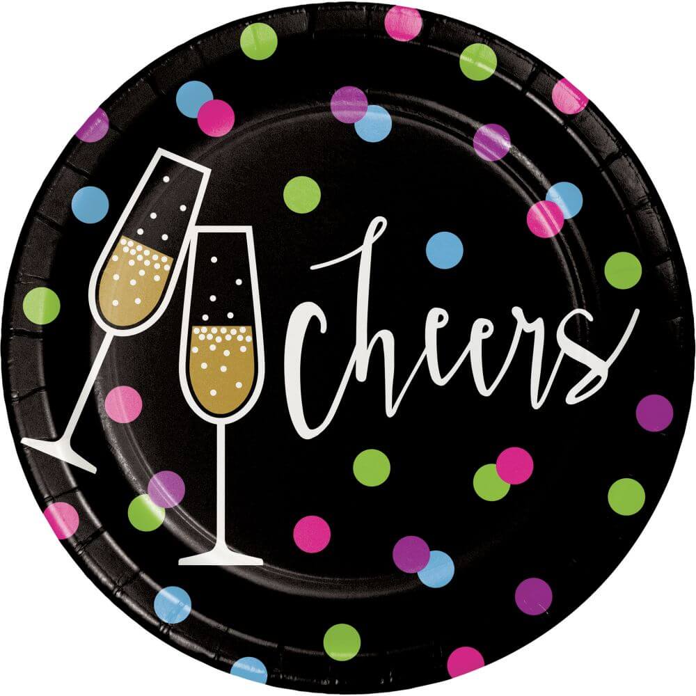 New Years Eve Cheers Dessert Cake Plates 