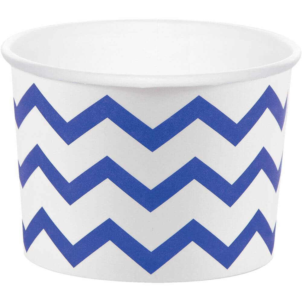 Treat Cup 6ct 9oz, Chevron Cobalt 