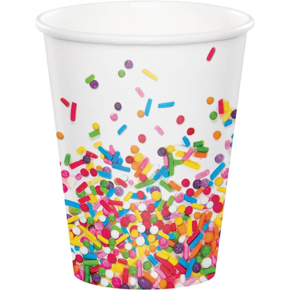 Confetti Sprinkles, Paper Cups 9oz 8ct 