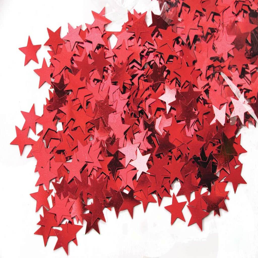 CONFETTI STARS RED 