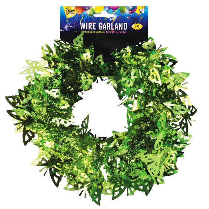 BUTTERFLY GARLAND 25' LIME 