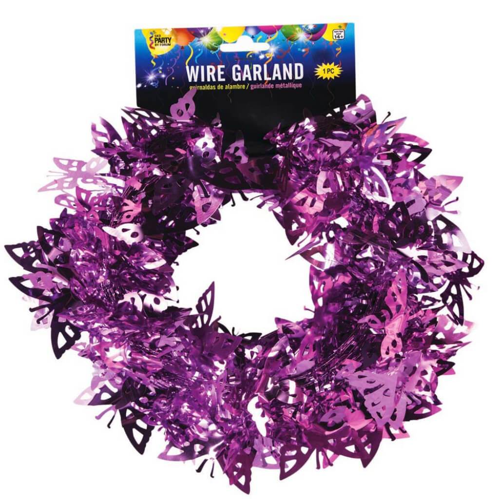 BUTTERFILY GARLAND 25&#39; PINK 