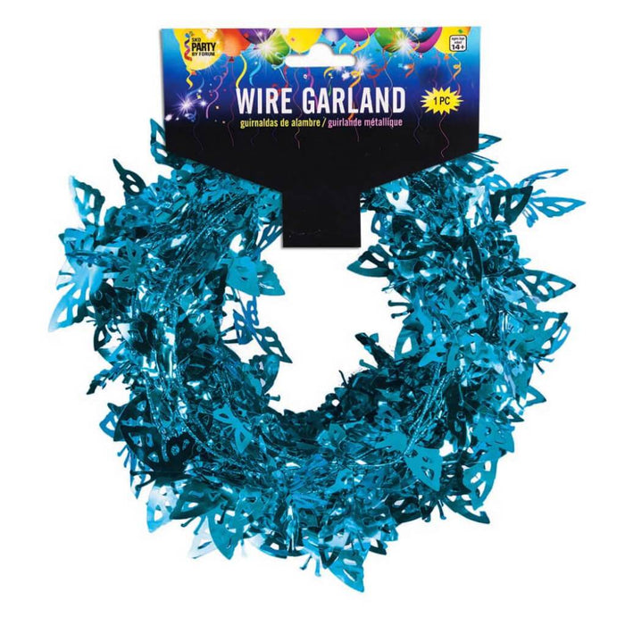 BUTTERFILY GARLAND 25' PEACOCK 