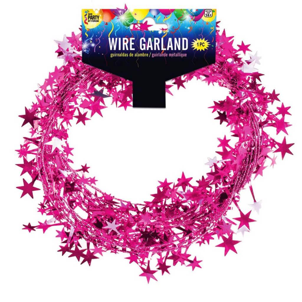 STAR GARLAND 25FT FUCHSIA 