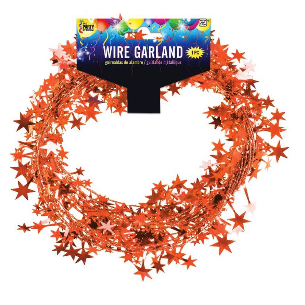 STAR GARLAND 25FT ORANGE 