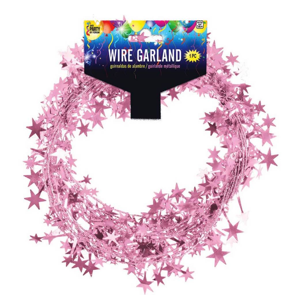 STAR GARLAND 25FT PINK 