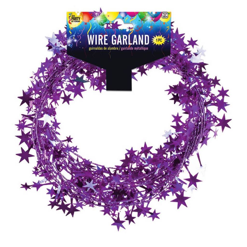 STAR GARLAND 25FT PURPLE 