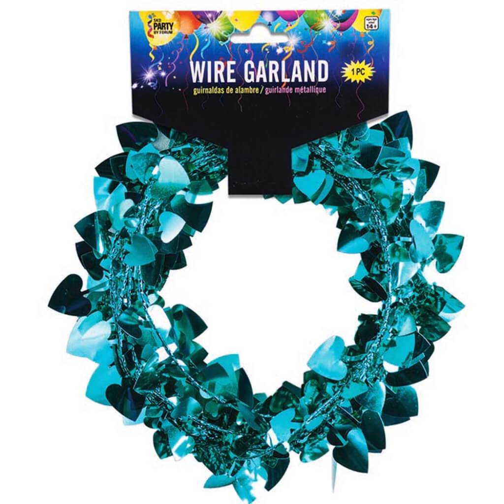 HEART GARLAND 25&#39; PCK BLUE 