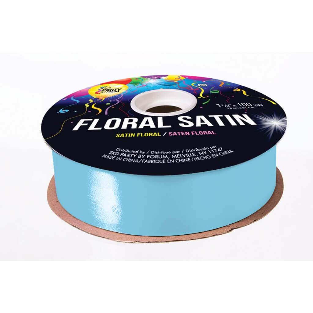 #9 SMOOTH FLORAL SATIN L.BLUE 