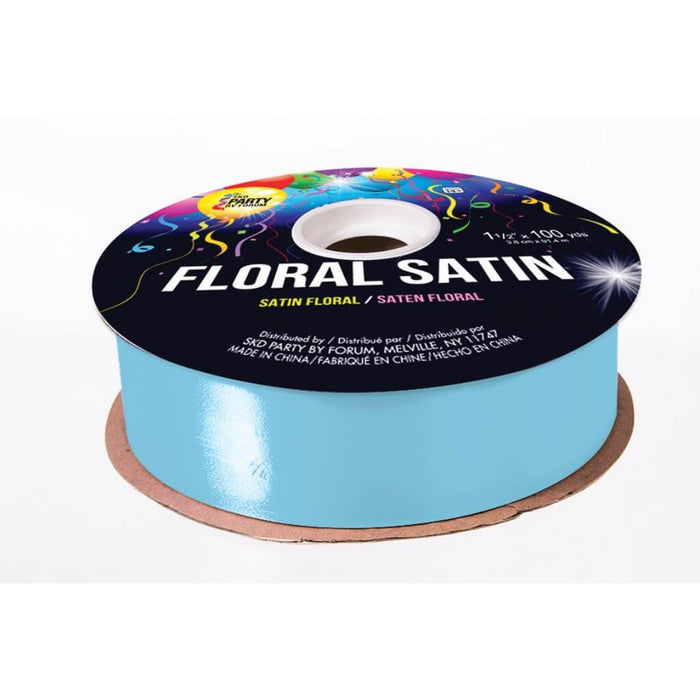 #9 SMOOTH FLORAL SATIN L.BLUE 