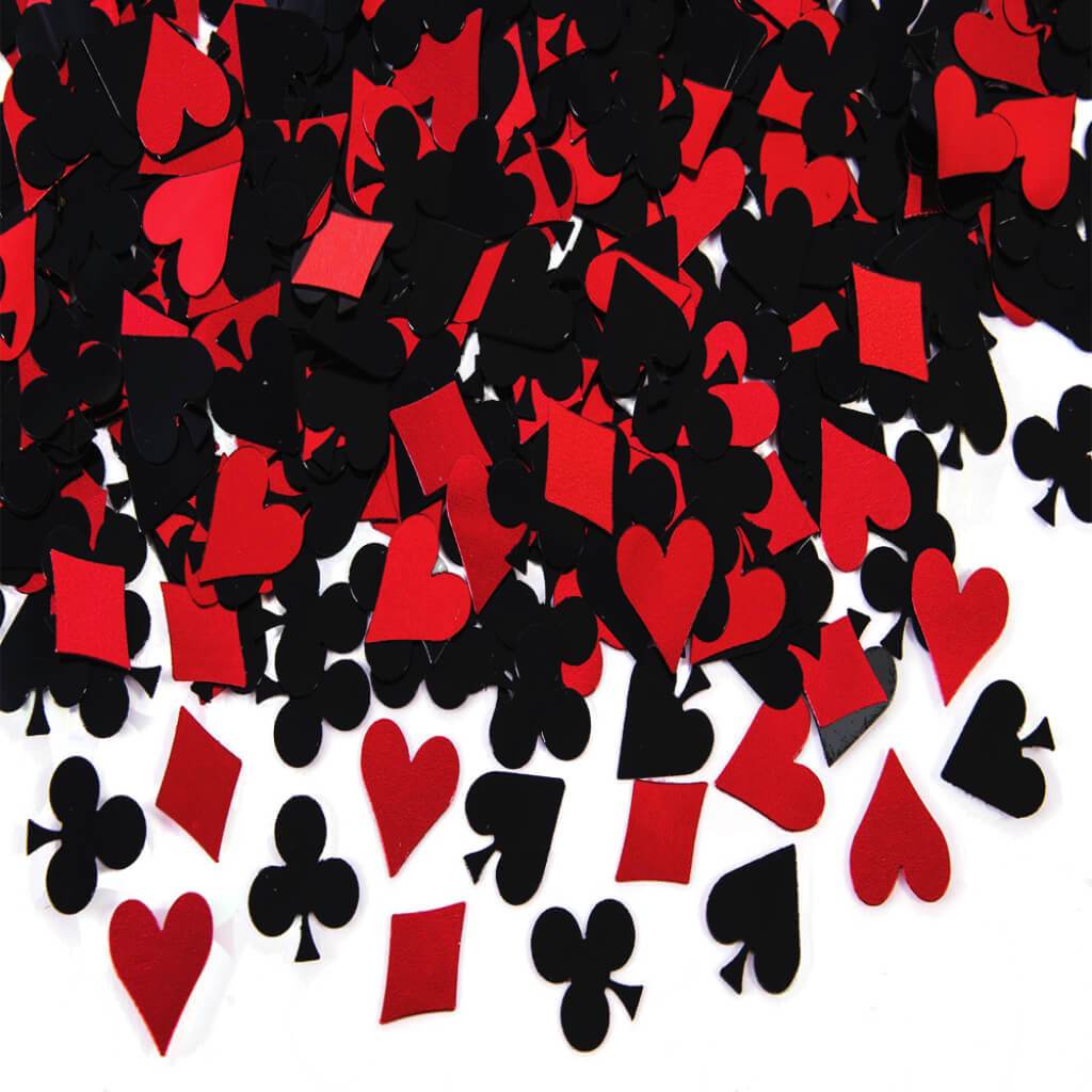 POKER SUIT CONFETTI BLACK/RED 