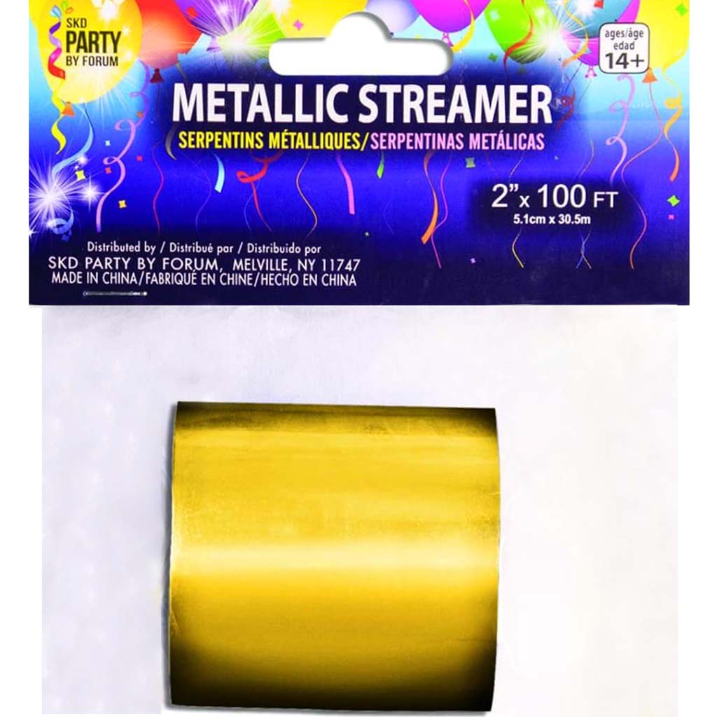 2 X 100Ft Streamers Gold 