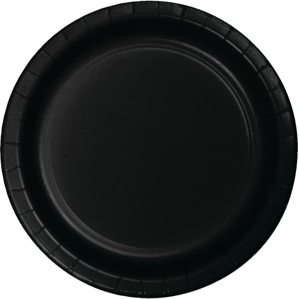 Black Velvet Paper Banquet Plate 10in 24ct 