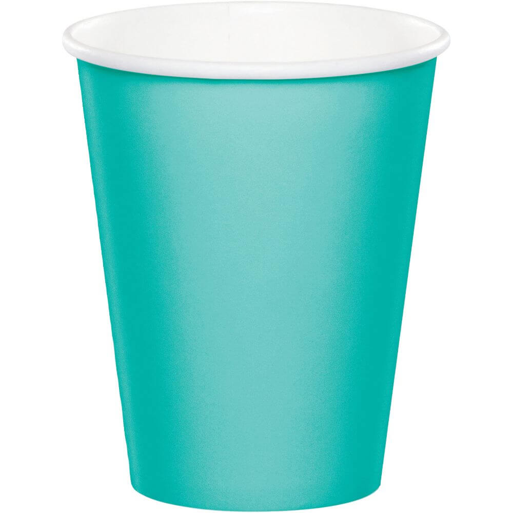 Teal Paper Hot/Cold Cups 24cr 9oz