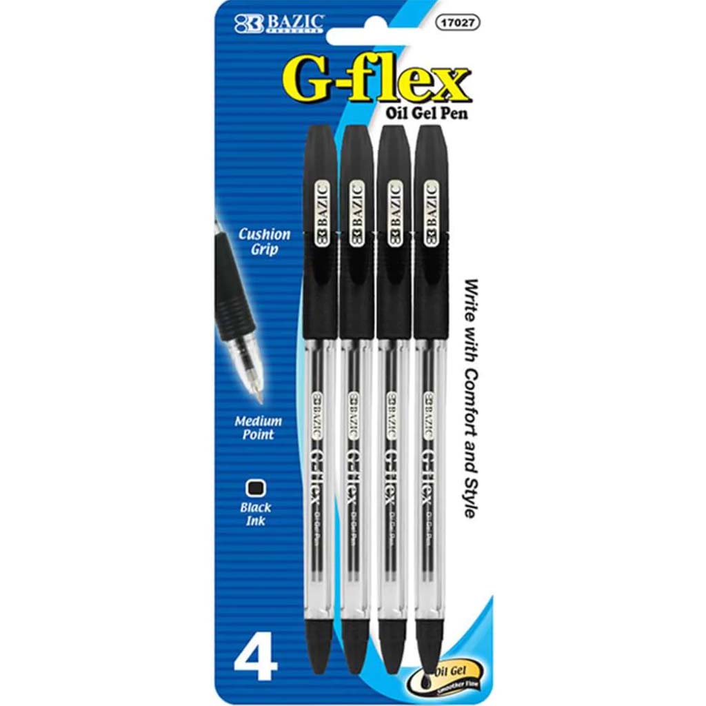 Oil Gel Ink Pen with Cushion Grip Black 