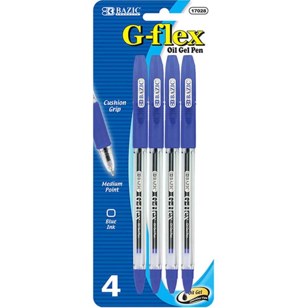 Oil Gel Ink Pen with Cushion Grip Blue 