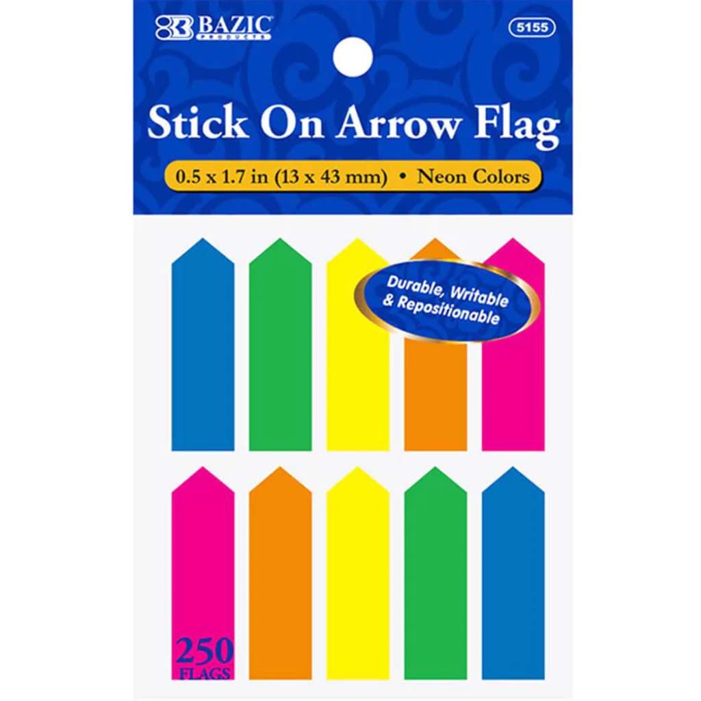 Neon Color Arrow Flags 0.5in x 1.7in 25ct 