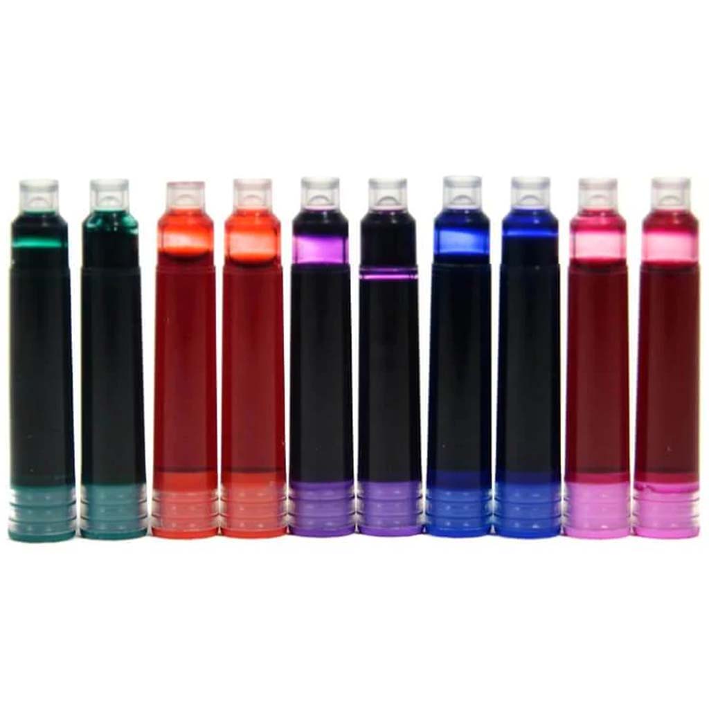 Calligraphy Fountain Pen Refills Assorted Colors Set of 10