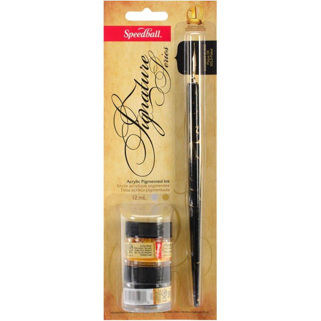 Signature Holder Silver &amp; Gold Ink Set