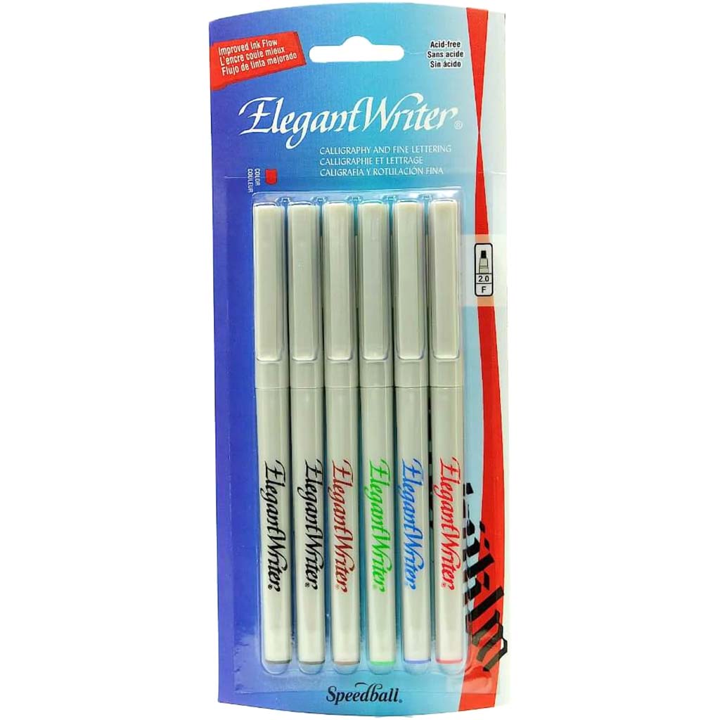 Elegant Writer 6 Fine Calligraphy Markers Set