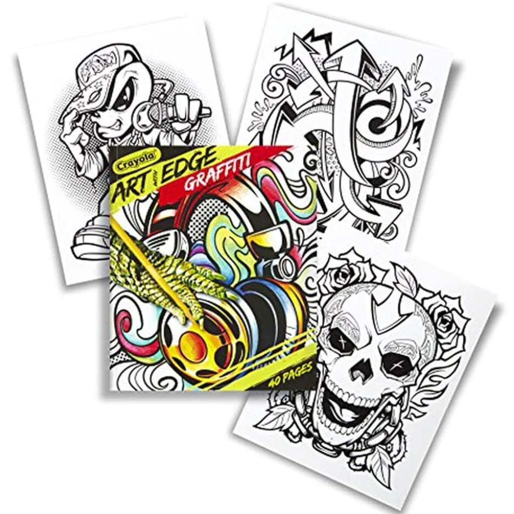 Crayola Coloring Book Art with Edge Graffiti