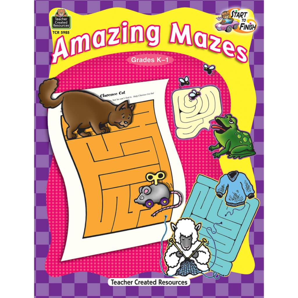 Start To Finish Amazing Mazes Book Grade K-1 