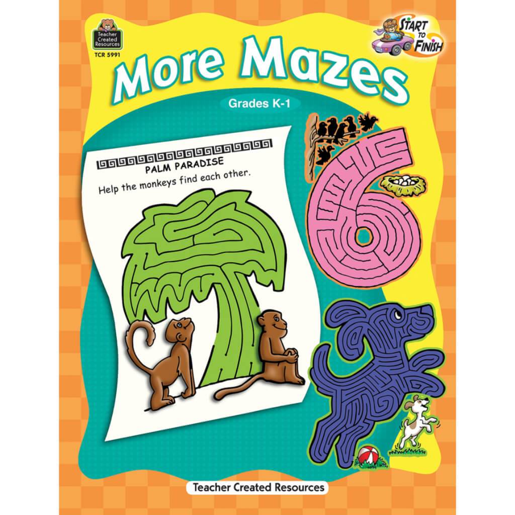 Start To Finish More Mazes Book Grade K-1 