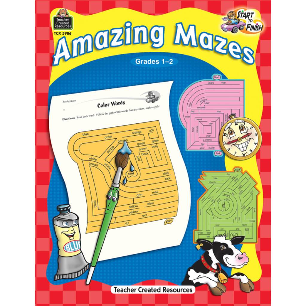 Start To Finish Amazing Mazes Book Grade 1-2 