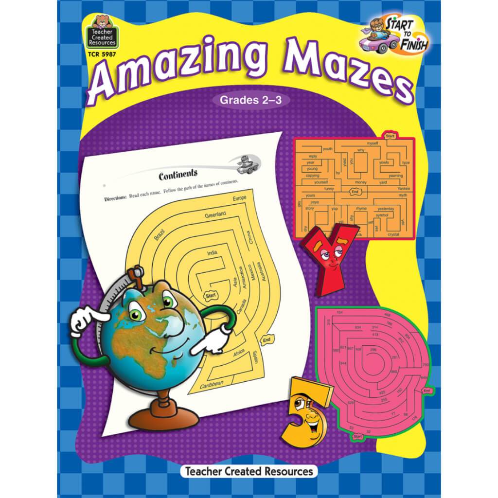 Start To Finish Amazing Mazes Book Grade 2-3 