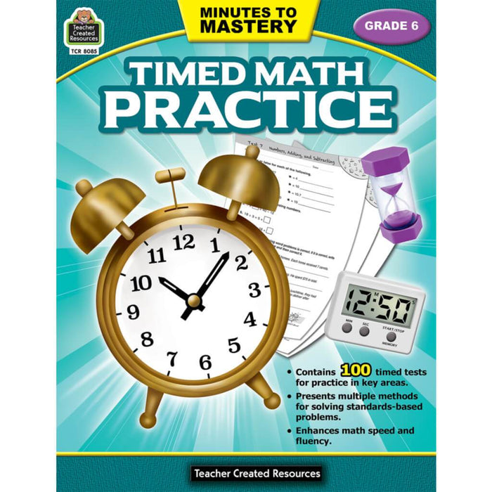 Minutes To Mastery Timed Math Practice Book Grade 6 
