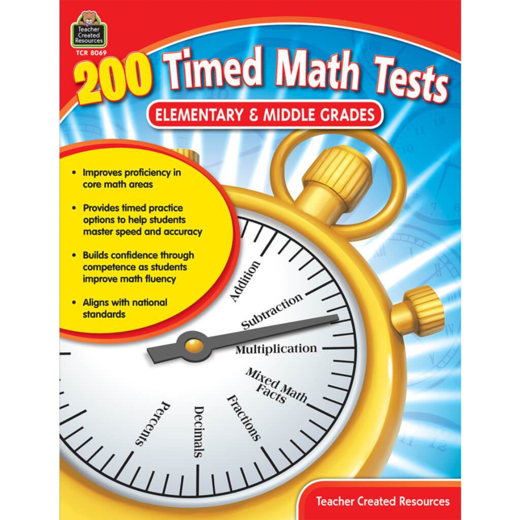 200 Timed Math Tests Elementary To Middle Grades Book 