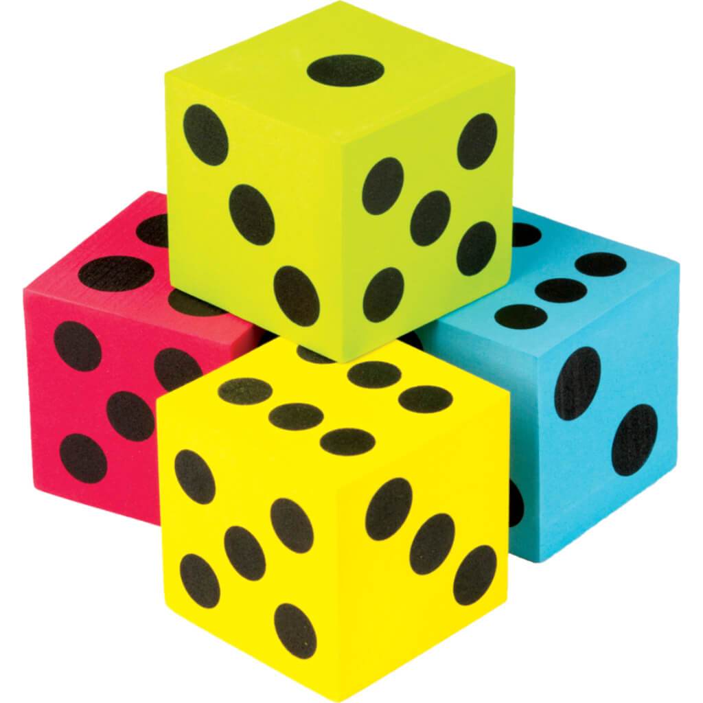 Colorful Jumbo Dice 4-Pack 