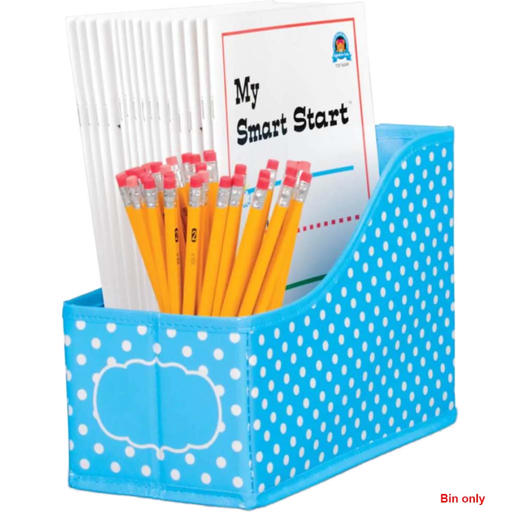 Aqua Polka Dots Book Bin 