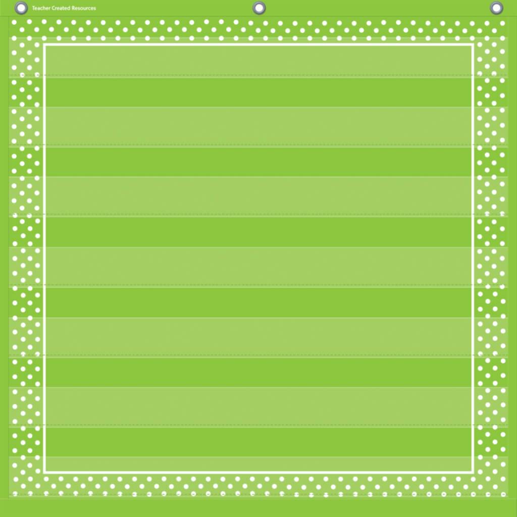 Lime Polka Dots 7 Pocket Chart 