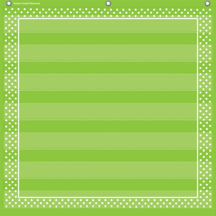 Lime Polka Dots 7 Pocket Chart 