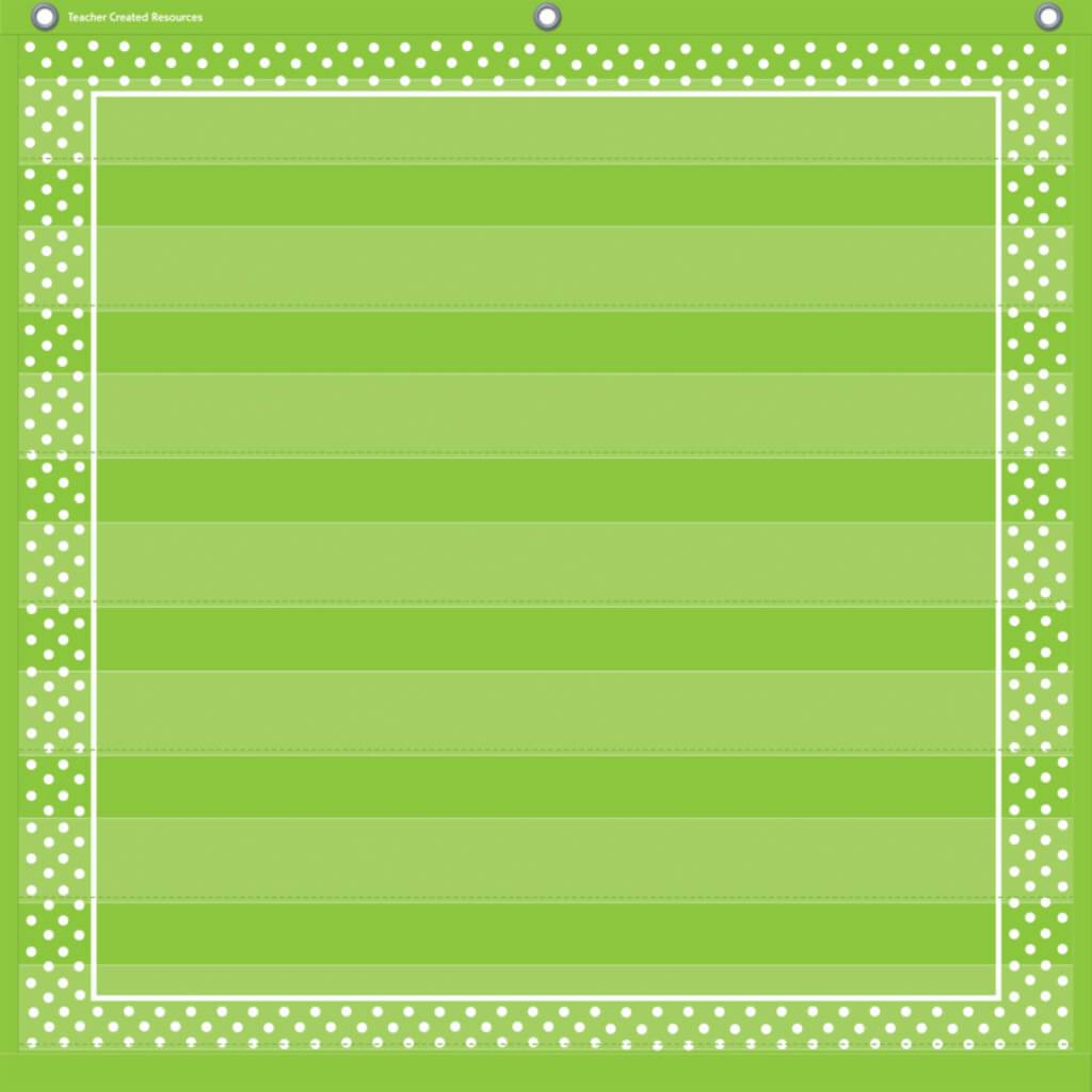 Lime Polka Dots 7 Pocket Chart 