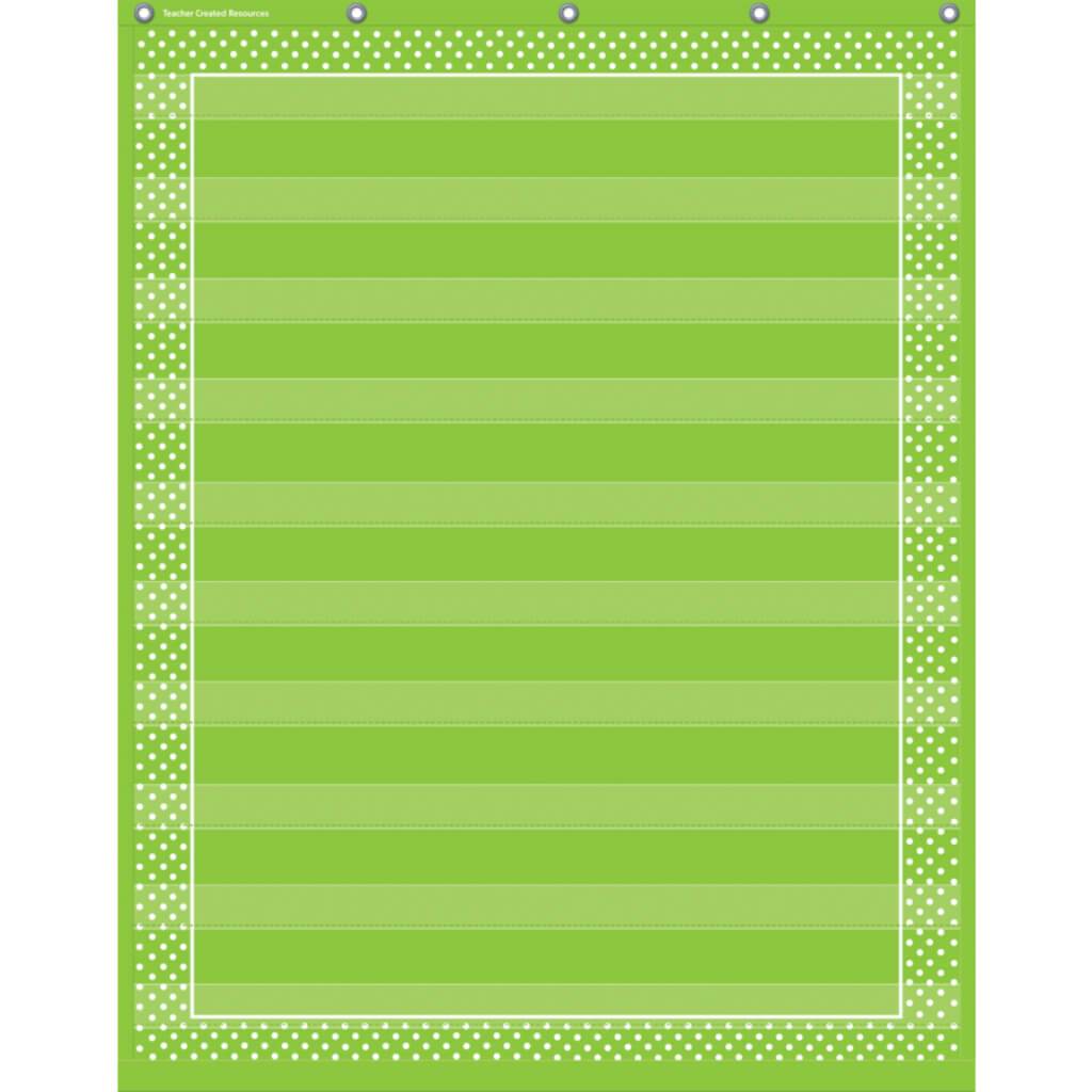 Lime Polka Dots 10 Pocket Chart 