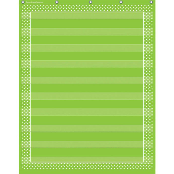 Lime Polka Dots 10 Pocket Chart 