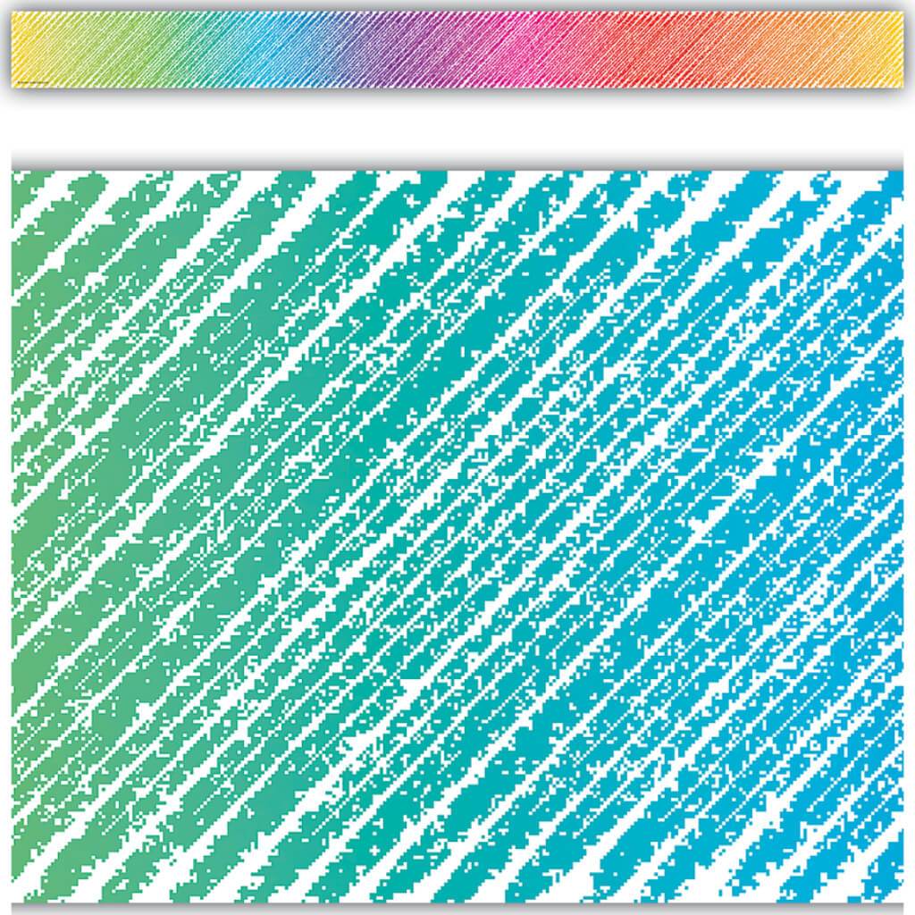 Straight Border Trim Colorful Scribble