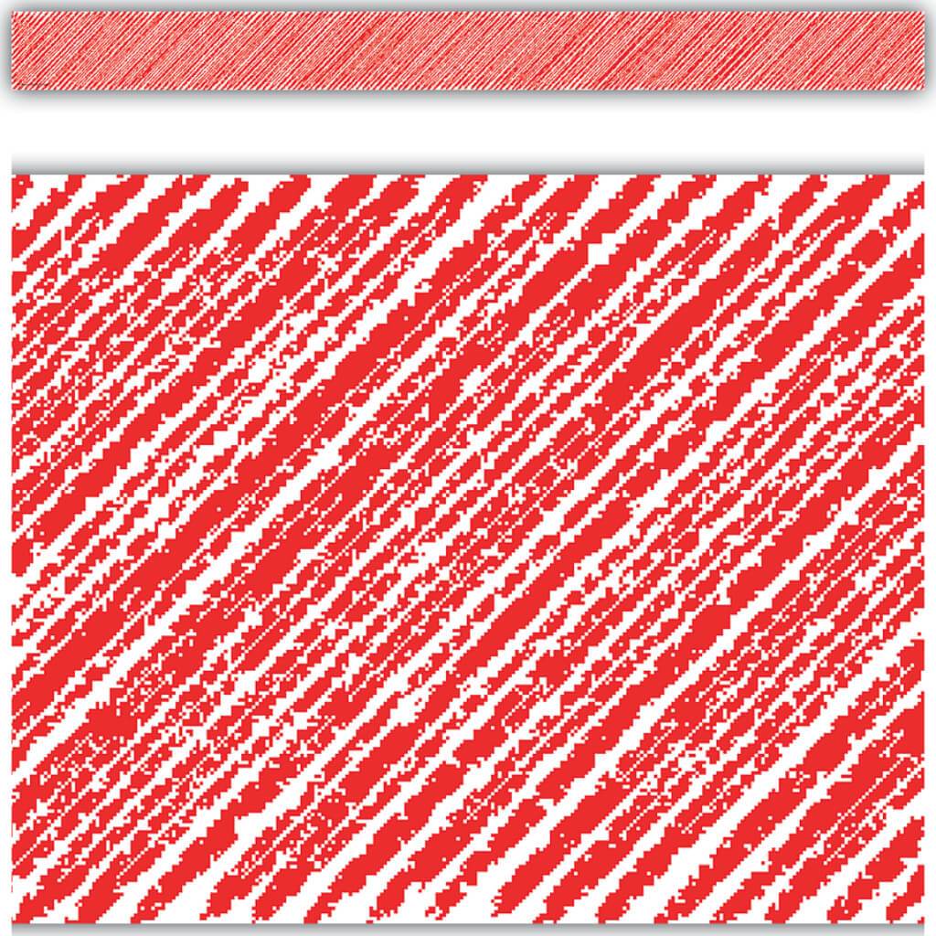 Red Scribble Straight Border Trim 