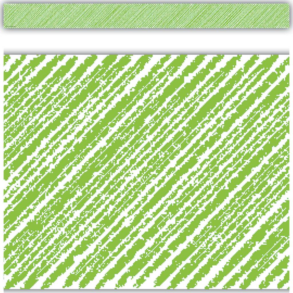 Lime Scribble Straight Border Trim 